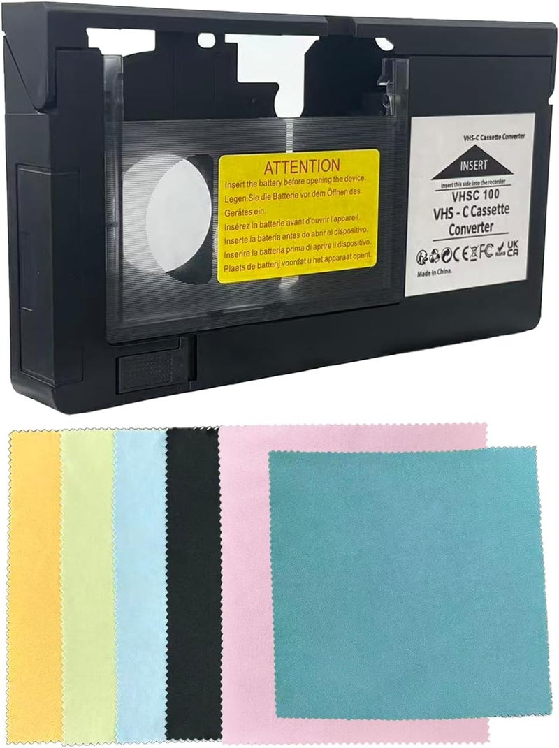 محول شريط VHS C متوافق مع كاميرات SVHS، محول آلي مع وظيفة التشغيل والتسجيل (غير متوافق مع 8mm / MiniDV / Hi8)